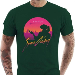 T-shirt geek homme - Let's Jam - Cowboy Bebop - Couleur Vert Bouteille - Taille S