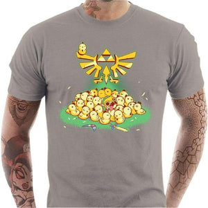 T-shirt geek homme - Link vs Cocottes - Couleur Gris Clair - Taille S