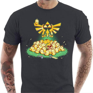 T-shirt geek homme - Link vs Cocottes - Couleur Gris Foncé - Taille S
