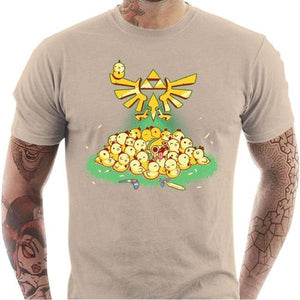 T-shirt geek homme - Link vs Cocottes - Couleur Sable - Taille S
