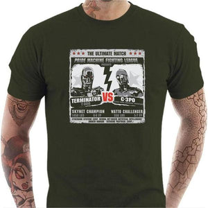T-shirt geek homme - Machine league - Couleur Army - Taille S