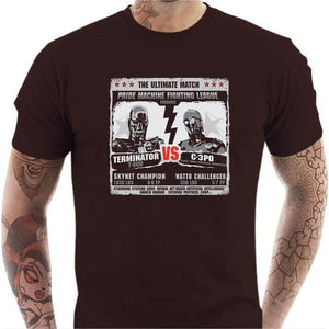 T-shirt geek homme - Machine league - Couleur Chocolat - Taille S