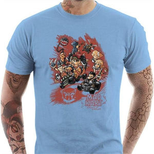 T-shirt geek homme - Mad Kart - Couleur Ciel - Taille S