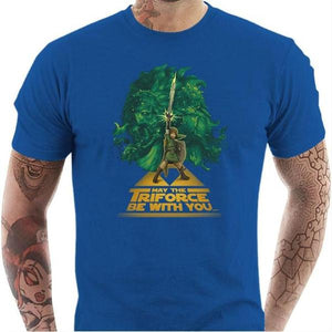 T-shirt geek homme - May the Triforce be with you ! - Couleur Bleu Royal - Taille S