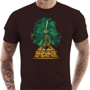 T-shirt geek homme - May the Triforce be with you ! - Couleur Chocolat - Taille S
