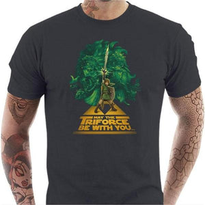 T-shirt geek homme - May the Triforce be with you ! - Couleur Gris Foncé - Taille S