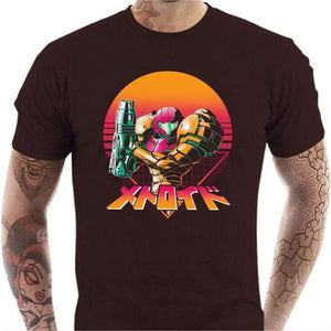 T-shirt geek homme - Metroid - Retro Hunter - Couleur Chocolat - Taille S