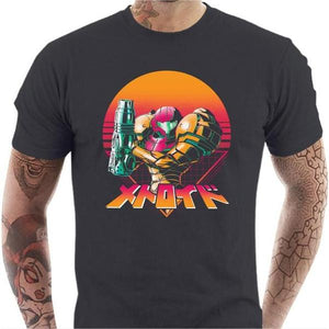 T-shirt geek homme - Metroid - Retro Hunter - Couleur Gris Foncé - Taille S