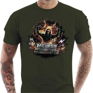 T-shirt geek homme - Meurs Pourriture communiste - Couleur Army - Taille S
