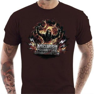 T-shirt geek homme - Meurs Pourriture communiste - Couleur Chocolat - Taille S