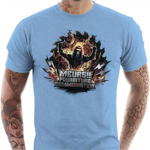 T-shirt geek homme - Meurs Pourriture communiste - Couleur Ciel - Taille S