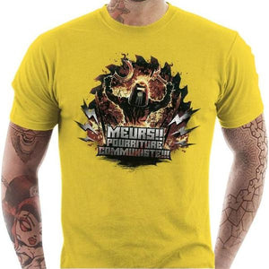 T-shirt geek homme - Meurs Pourriture communiste - Couleur Jaune - Taille S