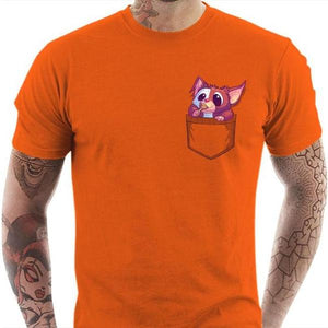 T-shirt geek homme - Midnight chicken - Couleur Orange - Taille S