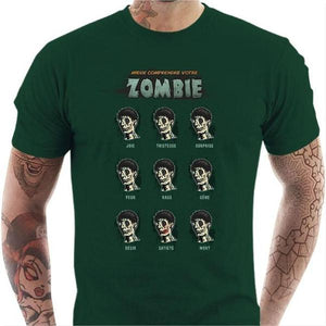 T-shirt geek homme - Mieux comprendre votre Zombie - Couleur Vert Bouteille - Taille S