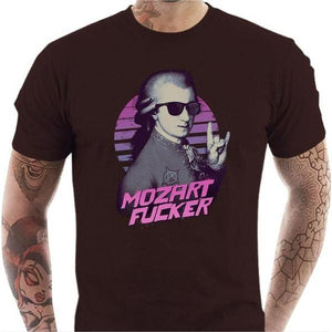 T-shirt geek homme - Mozart Fucker - Couleur Chocolat - Taille S