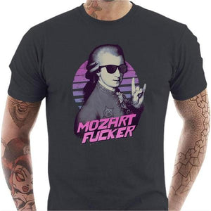T-shirt geek homme - Mozart Fucker - Couleur Gris Foncé - Taille S