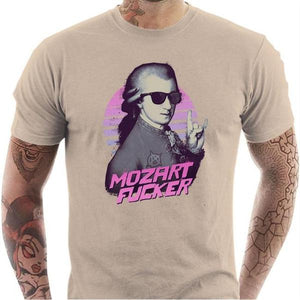 T-shirt geek homme - Mozart Fucker - Couleur Sable - Taille S