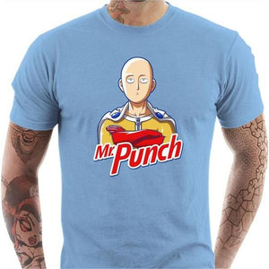 T-shirt geek homme - Mr Punch - Couleur Ciel - Taille S