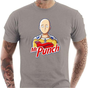 T-shirt geek homme - Mr Punch - Couleur Gris Clair - Taille S
