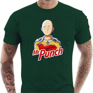 T-shirt geek homme - Mr Punch - Couleur Vert Bouteille - Taille S