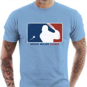 T-shirt geek homme - Negan Major League - Couleur Ciel - Taille S