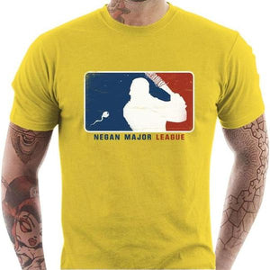 T-shirt geek homme - Negan Major League - Couleur Jaune - Taille S