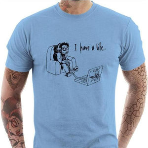 T-shirt geek homme - Nerd - Couleur Ciel - Taille S