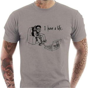 T-shirt geek homme - Nerd - Couleur Gris Clair - Taille S