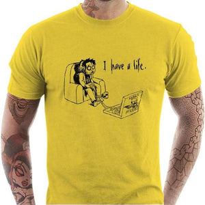 T-shirt geek homme - Nerd - Couleur Jaune - Taille S