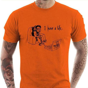 T-shirt geek homme - Nerd - Couleur Orange - Taille S