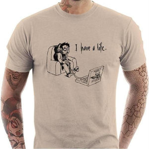 T-shirt geek homme - Nerd - Couleur Sable - Taille S