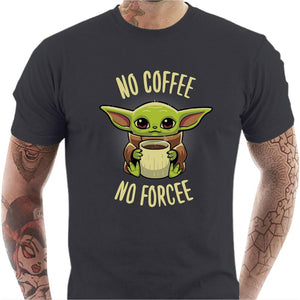 T-shirt geek homme - No Coffee no Forcee - Couleur Gris Foncé - Taille S