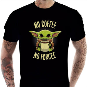 T-shirt geek homme - No Coffee no Forcee - Couleur Noir - Taille S