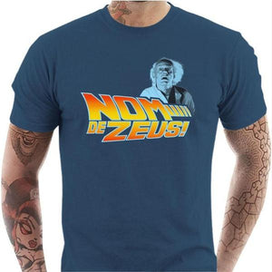 T-shirt geek homme - Nom de Zeus - Couleur Bleu Gris - Taille S