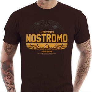 T-shirt geek homme - Nostromo de l'USCSS - Couleur Chocolat - Taille S