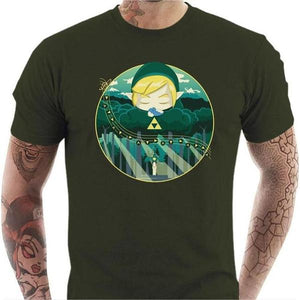 T-shirt geek homme - Ocarina Song - Couleur Army - Taille S