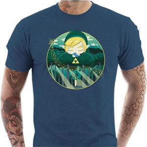T-shirt geek homme - Ocarina Song - Couleur Bleu Gris - Taille S