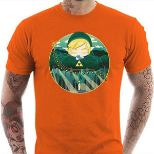 T-shirt geek homme - Ocarina Song - Couleur Orange - Taille S