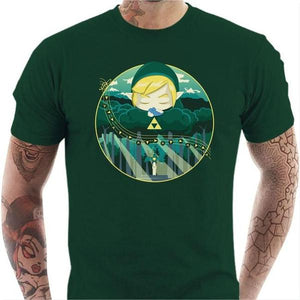 T-shirt geek homme - Ocarina Song - Couleur Vert Bouteille - Taille S