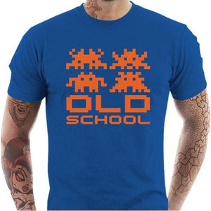 T-shirt geek homme - Old School - Couleur Bleu Royal - Taille S
