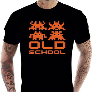 T-shirt geek homme - Old School - Couleur Noir - Taille S