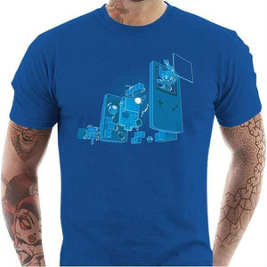 T-shirt geek homme - Old School Gamer - Couleur Bleu Royal - Taille S