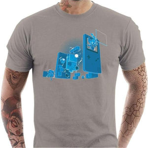 T-shirt geek homme - Old School Gamer - Couleur Gris Clair - Taille S