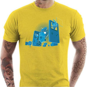 T-shirt geek homme - Old School Gamer - Couleur Jaune - Taille S