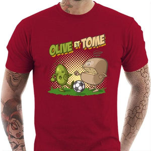 T-shirt geek homme - Olive et Tome - Couleur Rouge Tango - Taille S
