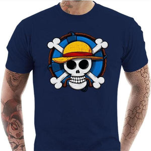 T-shirt geek homme - One Piece Skull - Couleur Bleu Nuit - Taille S