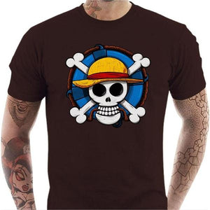 T-shirt geek homme - One Piece Skull - Couleur Chocolat - Taille S
