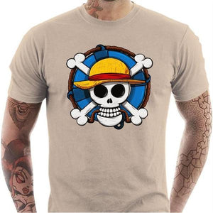 T-shirt geek homme - One Piece Skull - Couleur Sable - Taille S