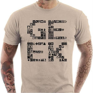 T-shirt geek homme - Pixel - Couleur Sable - Taille S