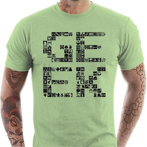 T-shirt geek homme - Pixel - Couleur Tilleul - Taille S